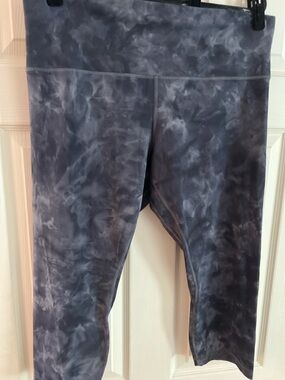 Lululemon Tie Dye High Rise Leggings Size 16 Gray Black Align Style